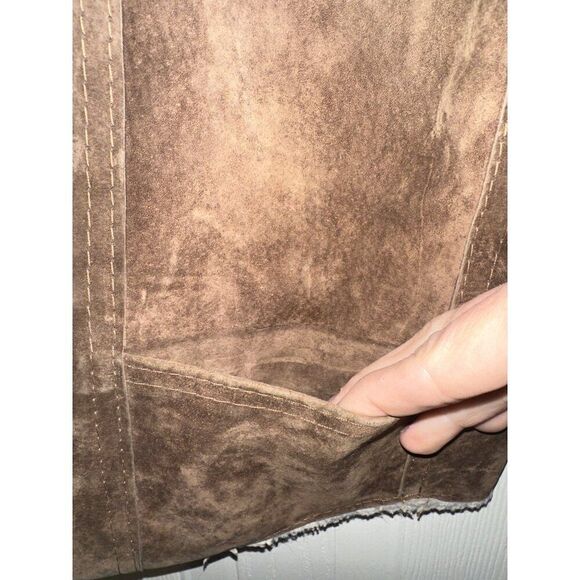BAJA California Vintage Leather Sherpa Lined Vest  Size XL - Picture 5 of 12